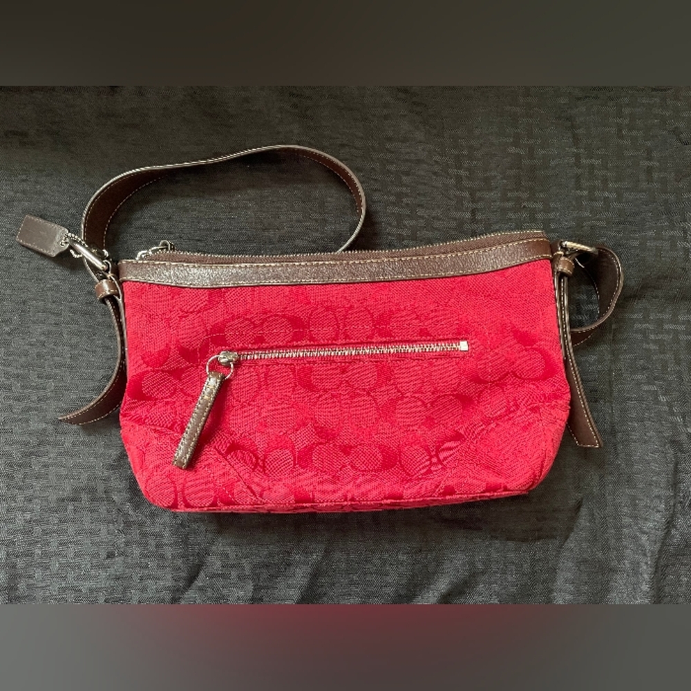 Coach Red Signature Shoulder Bag / Lightly Used